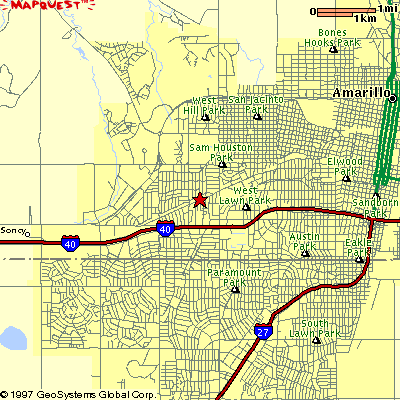 Amarillo Map with very little detail