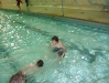 Matt teaching Walter to swim